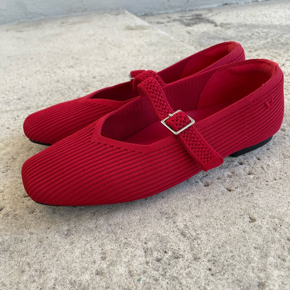 Red Square Toe Margot Vivaia Mary Janes